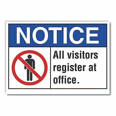 Visitors Notice Rflctv Label 10x14in