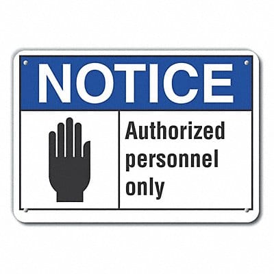 Rflctv Auth Person Notice Sign 10x14in