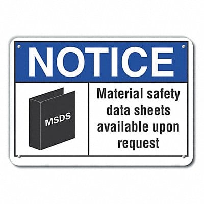 Rflctv Msds Info Notice Sign 10x14in