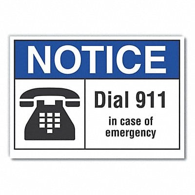 Emergency Notice Labl 10x14in Polyester