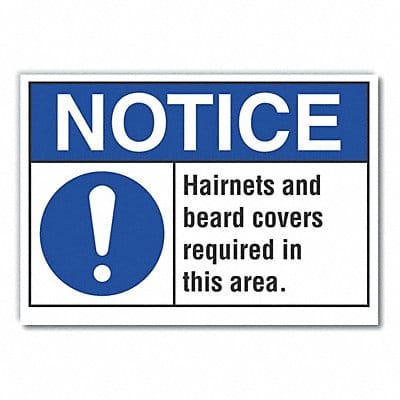 Hair Coverage Notice Label 10x14in Poly