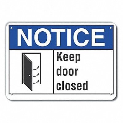 Door Instrction Notice Sign 10x14in Alum