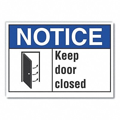 Door Instruction Notice Label 3 1/2x5in