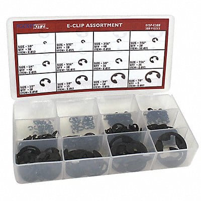 E-Clip Retaining Ring Kit CS PH 300pcs. E-Clip Retaining Ring Kit CS PH 300pcs.