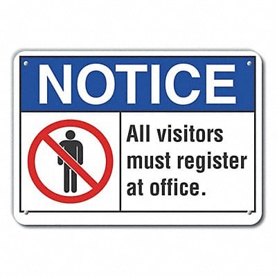 Rflctv Visitors Notice Sign 7x10in Alum