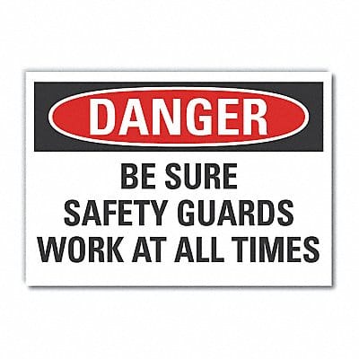 Safety Guards Danger Lbl 3.5x5in Polyest
