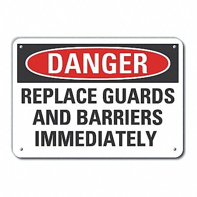 Rflct Machine Guards Danger Sign 7x10in