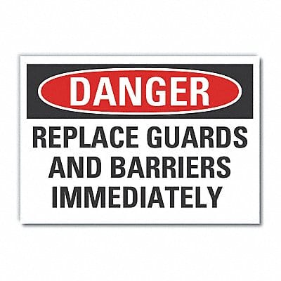 Machine Guards Danger Rflct Lbl 3.5x5in