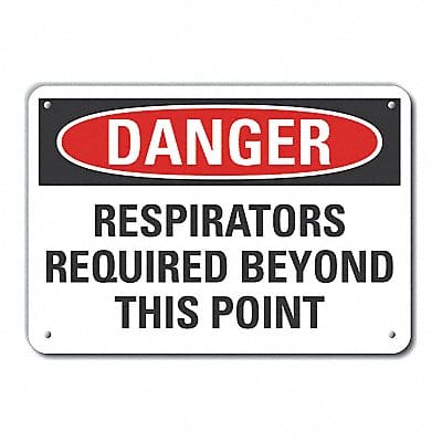 Respirator Required Danger Sign 7x10in