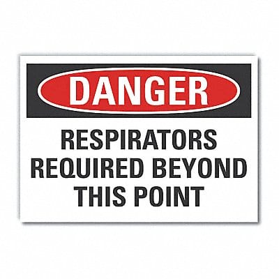 Resprtr Req Danger Rflct Label 7x10in