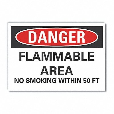 Flammable Area Danger Lbl 5x7in Polyest