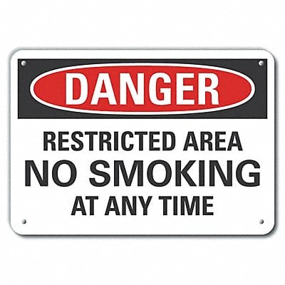 Rflct No Smoking Dangr Sign 10x14in Alum