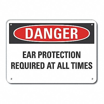 Alum Hearing Danger Sign 7x10in Alum Alum Hearing Danger Sign 7x10in Alum