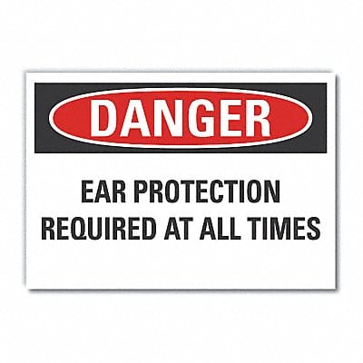 Hearing Danger Lbl 7inx10in Polyester