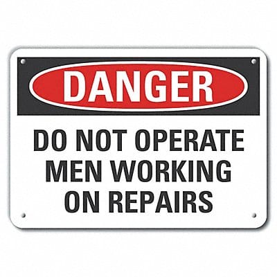 Alum Mach Operation Danger Sign 10x14in