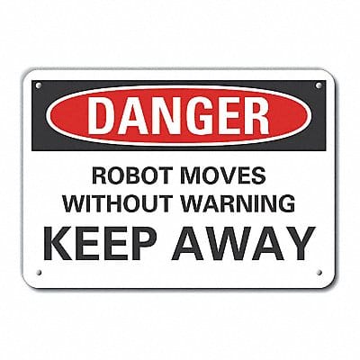 Robot Area Danger Sign 10inx14in Alum