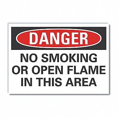 No Smoking Danger Lbl 3.5x5in Polyester