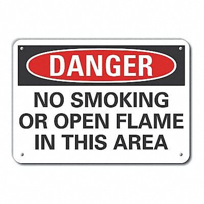Rflct No Smoking Dangr Sign 10x14in Alum