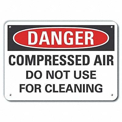 Compressed Air Danger Sign 10x14in Alum