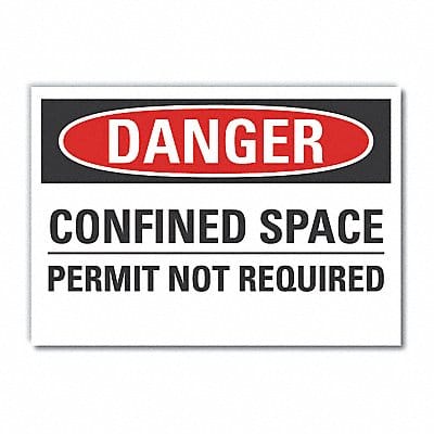 ConfinedSpaceDngr Lbl 10x14in Polyester