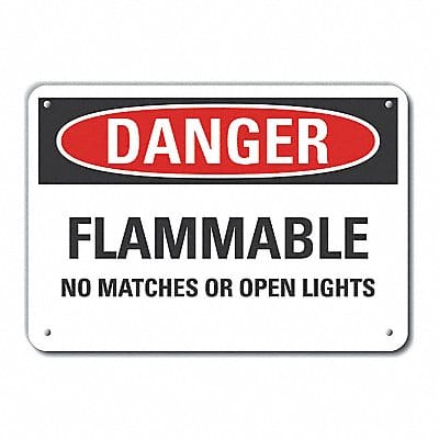 Rflct Flammable Mtrl Danger Sign 7x10in