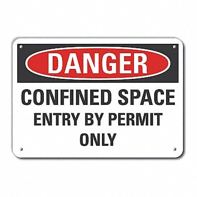 Confined Space Danger Sign 10x14in Alum