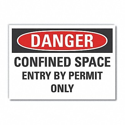 Confined Space DangerLbl 3.5x5in Polyest