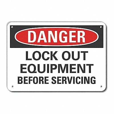 Rflct Lockout Tagout Danger Sign 7x10in