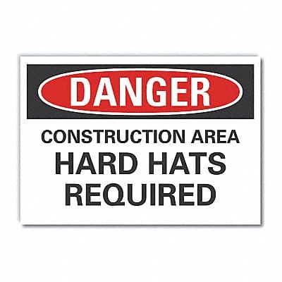 Construction Area Danger Lbl 10x14in