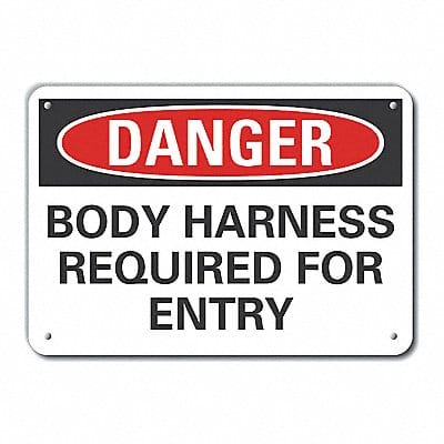 Alum Body Harness Danger Sign 10x14in