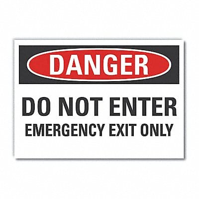 Emrgncy Exit Danger Label 5x7in Polyest