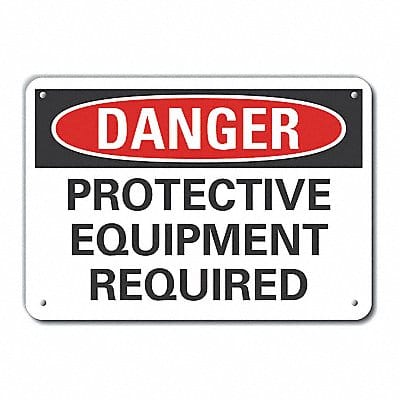 Rflct PPE Danger Sign 7x10in Aluminum
