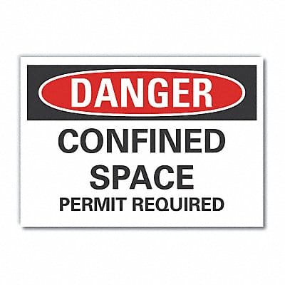 Confined Space DangerLbl 3.5x5in Polyest