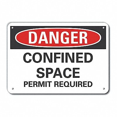 Rflct Confined Space Danger Sign 10x14in
