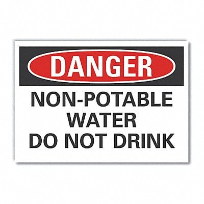 Potable Water Danger Lbl 10x14in Polyest