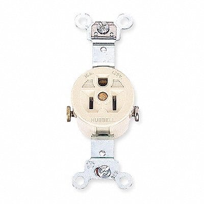 Receptacle Ivory 15 A 2P3W Side 1PK