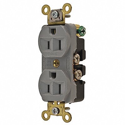 Receptacle Gray 15 A 2P3W Back Side 1PK