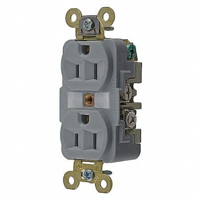 Receptacle Gray 15 A 2P3W Back Side 1PK
