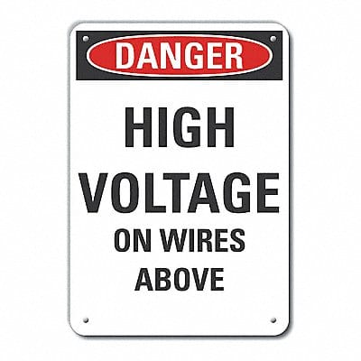 Rflct High Voltage Danger Sign 10x7in