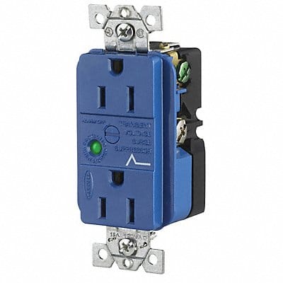 Receptacle Blue 15 A 2P3W Back 1PK