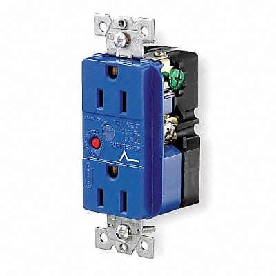 Receptacle Blue 15 A 2P3W Back 1PK