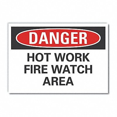 Hot Work Area DangerLbl 3.5x5in Polyest