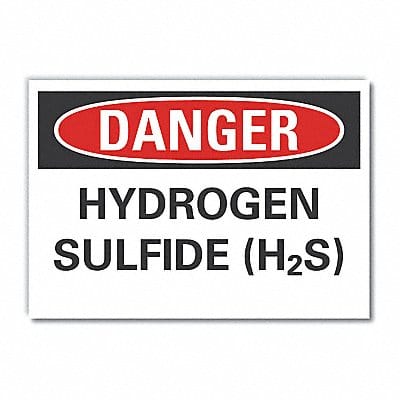 Hydrogen Sulfide Rflct Lbl 7x10in