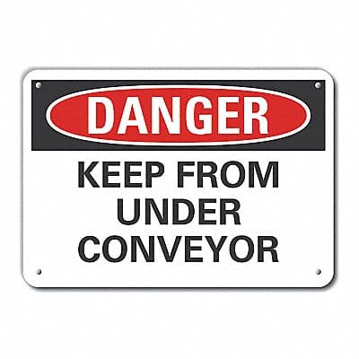 Alum Conveyor Safety Danger Sign 10x14in