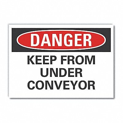Conveyor Safety Danger Rflct Lbl 7x10in