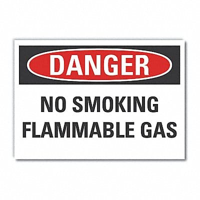 No Smoking Danger Rflct Label 3.5x5in