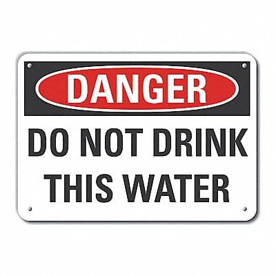Rflct Potable Water Danger Sign 10x14in Rflct Potable Water Danger Sign 10x14in