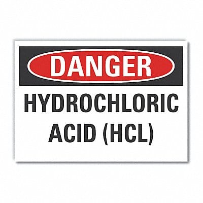 Hydrochloric Acid DangrRflctvLbl 10x14in