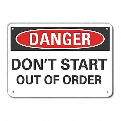 Alum Mach Operation Danger Sign 10x14in