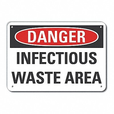 Rflct Infectious Waste DangrSign 7x10in